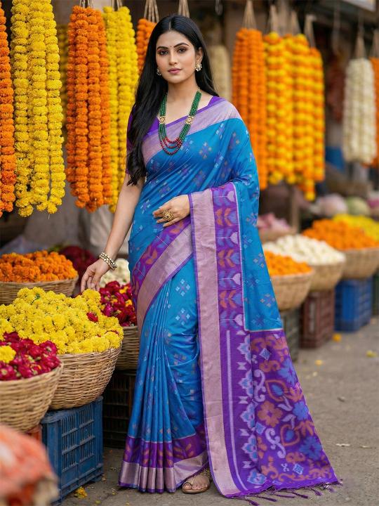 NAVYA SILK VOL 4 by SHREE SHYAM FASHION fancy designer Pochampalli Soft Silk fabric saree wholesale with Fancy latkan - wholesale export